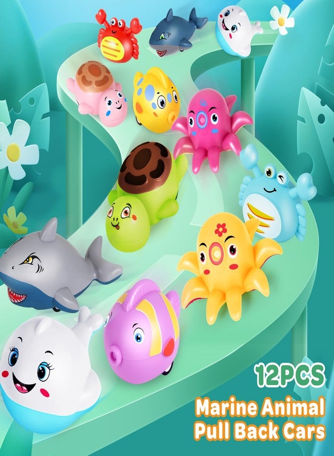 MOONTOY 12 Pcs Pull Back Cars for Toddlers 1-3, Animal Pull Back Racing Cars, Bulk Mini Car Toys fors Boys Girls , Party Favors Treasure Box Toys Small Cars Bulk Prizes Easter Basket Stuffers Gift for Kids - Image 5